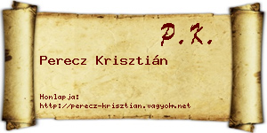 Perecz Krisztián névjegykártya